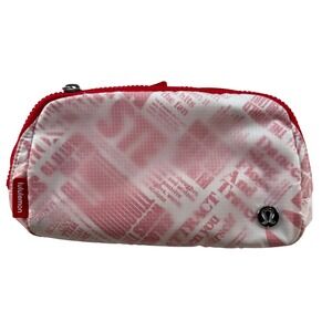 Lululemon Everywhere Belt Bag Red White Manifesto Print Recycled Nylon